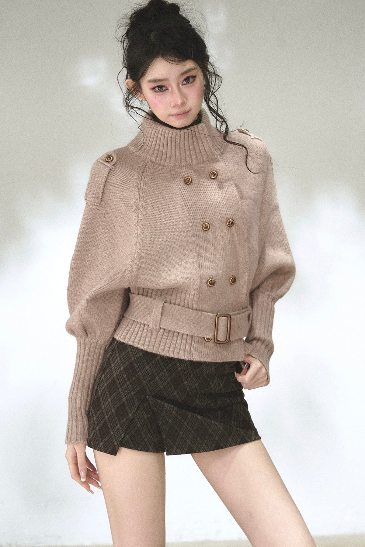 Capejacke mit vertikalem Rippstrick und Fledermausärmeln