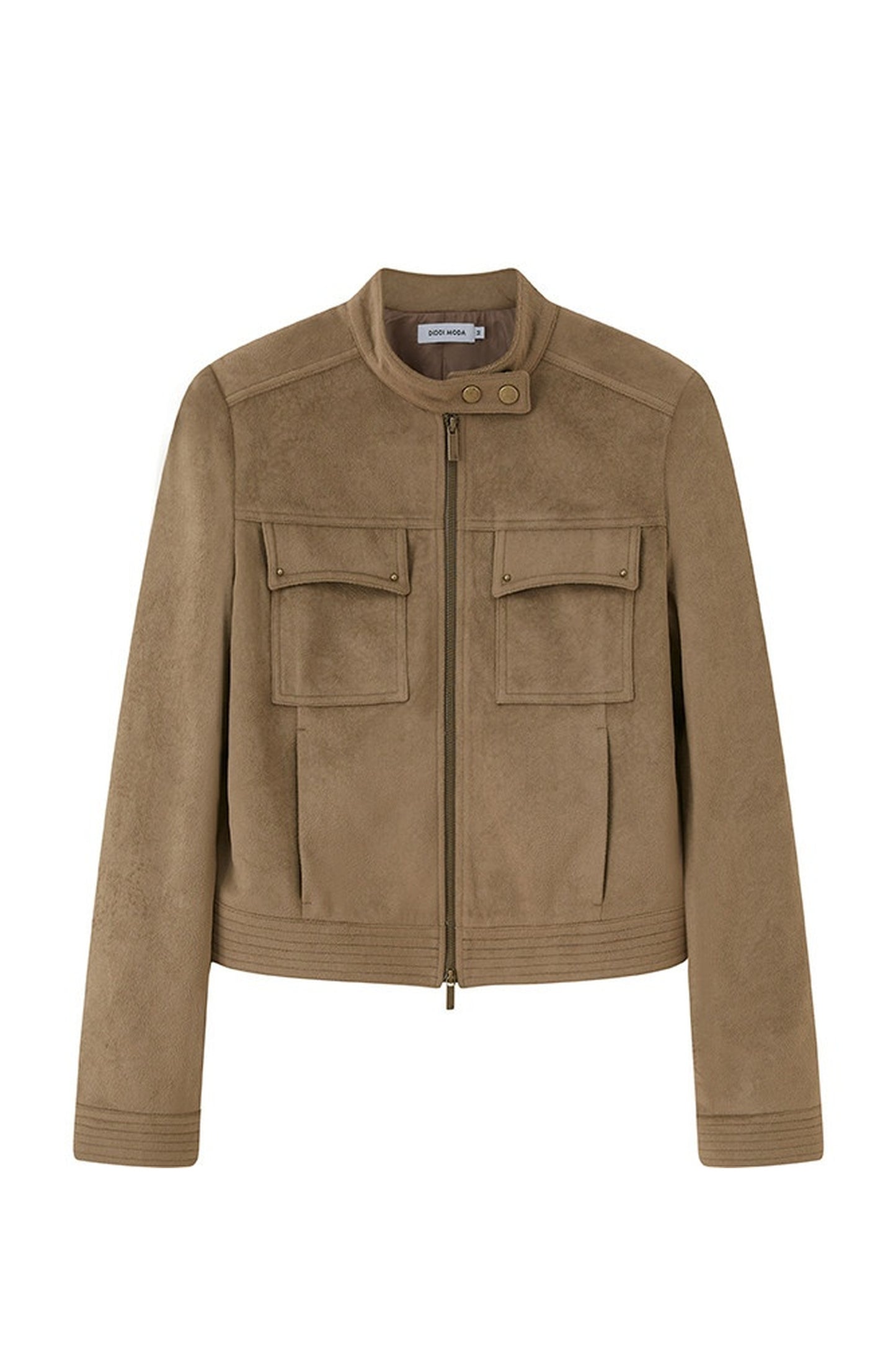 Stereo-Cut Suede Stand Collar Jacket