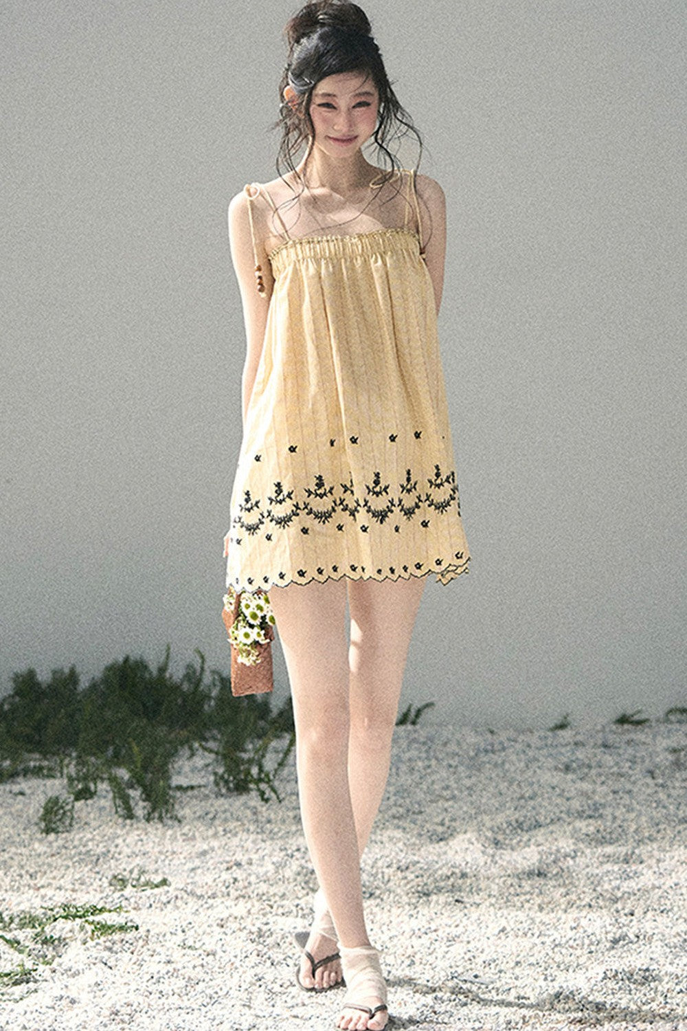 Double-Sided Wave Hem Dress