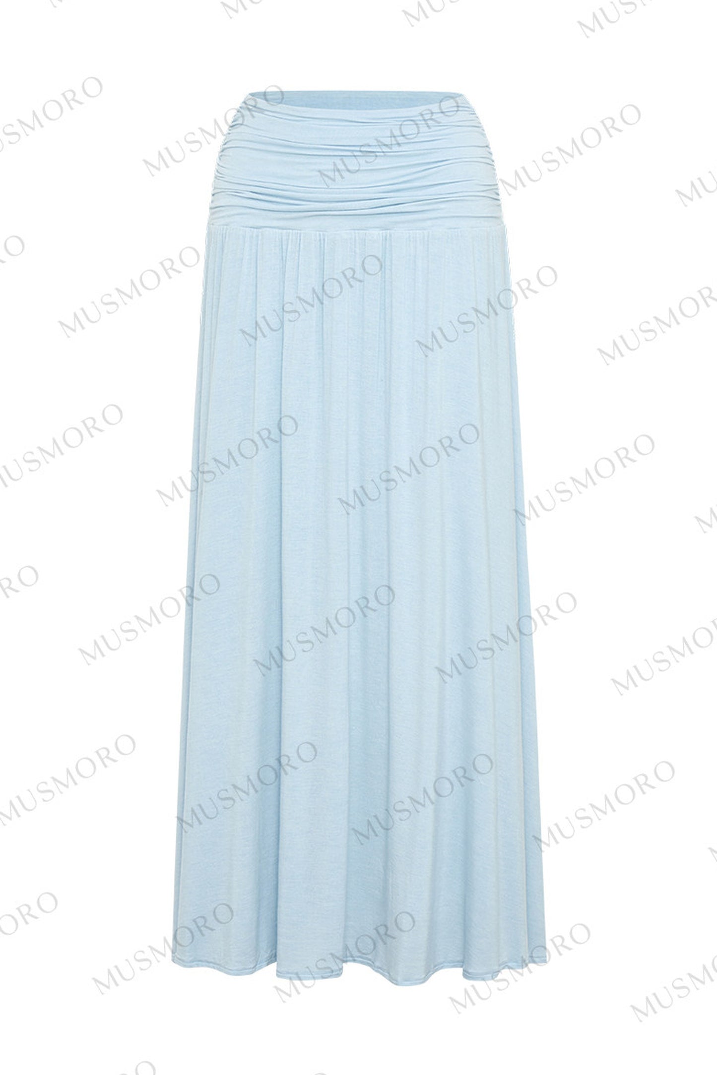 Pleated One-Shoulder Knit and Skirt Set-Up
