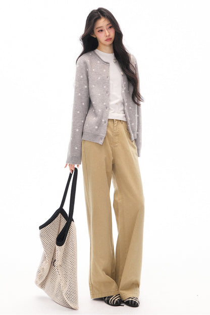 Polka Dot Knit Cardigan