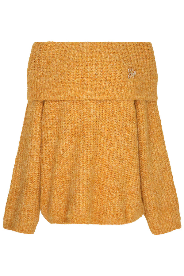 One-Shoulder Wool Knit Top and Pants Set-Up