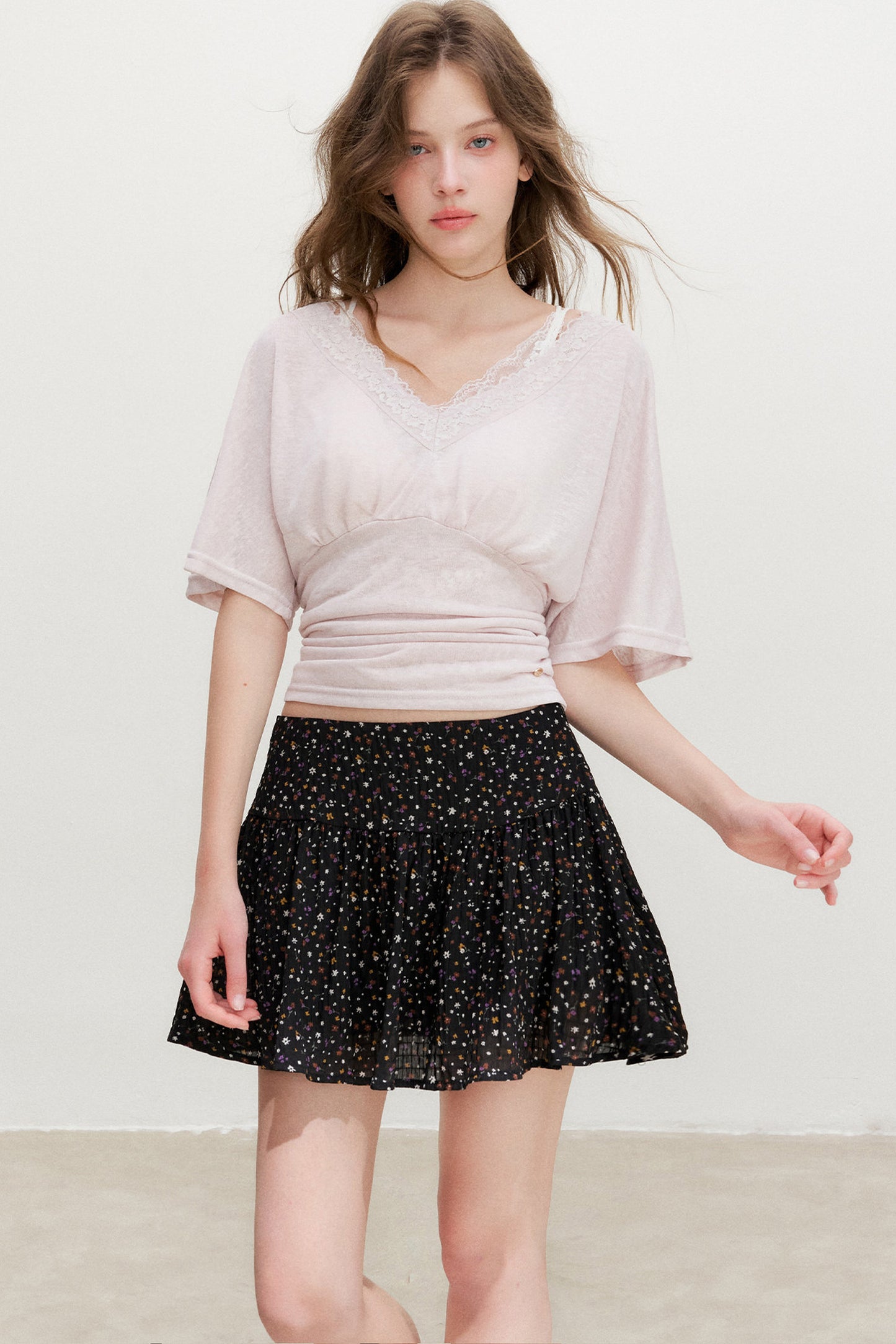 Lace Batwing Sleeve Top