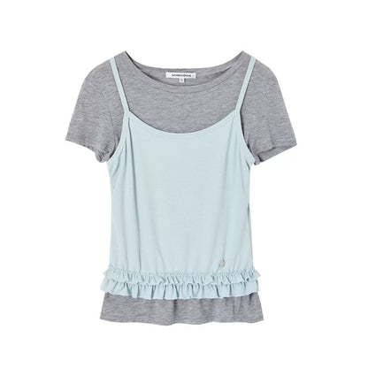 Ruffled Layered Two-Piece Top