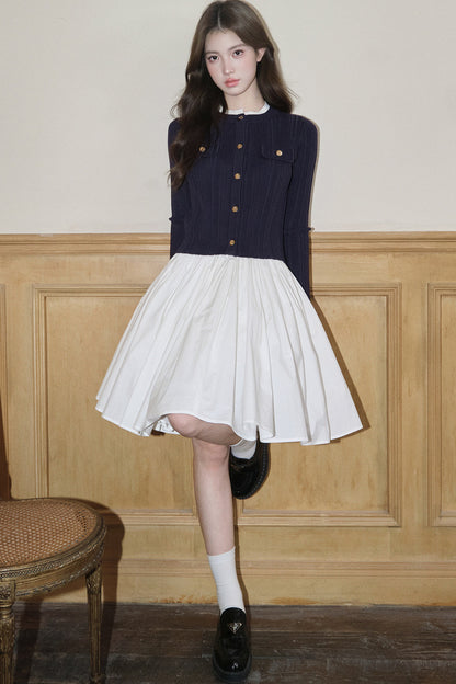 Pleated A-Line Midi Skirt