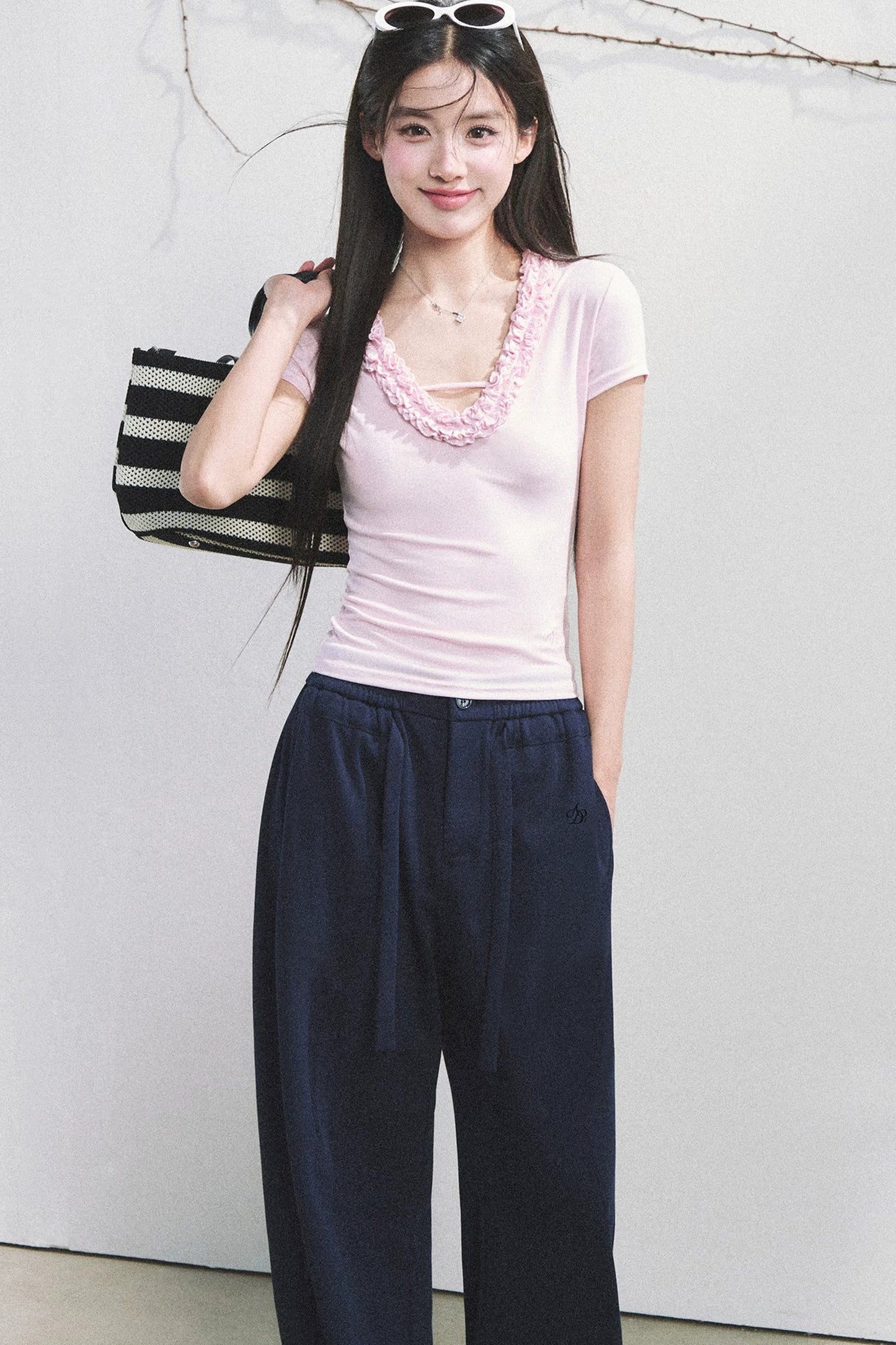 Blusa de lyocell con volantes Nube