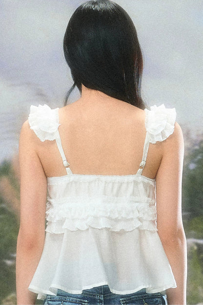 Flutter Sleeve Babydoll Top Set-Up