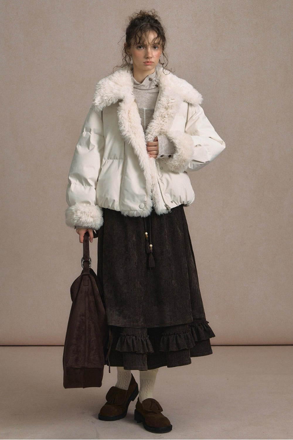 Short Fur Collar Down Jacket