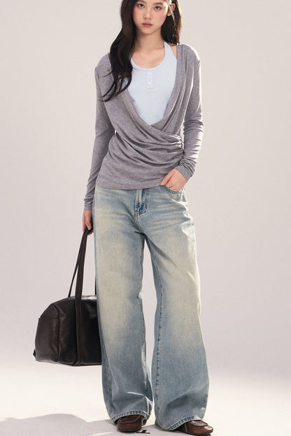 Layered-Look Long-Sleeve Top