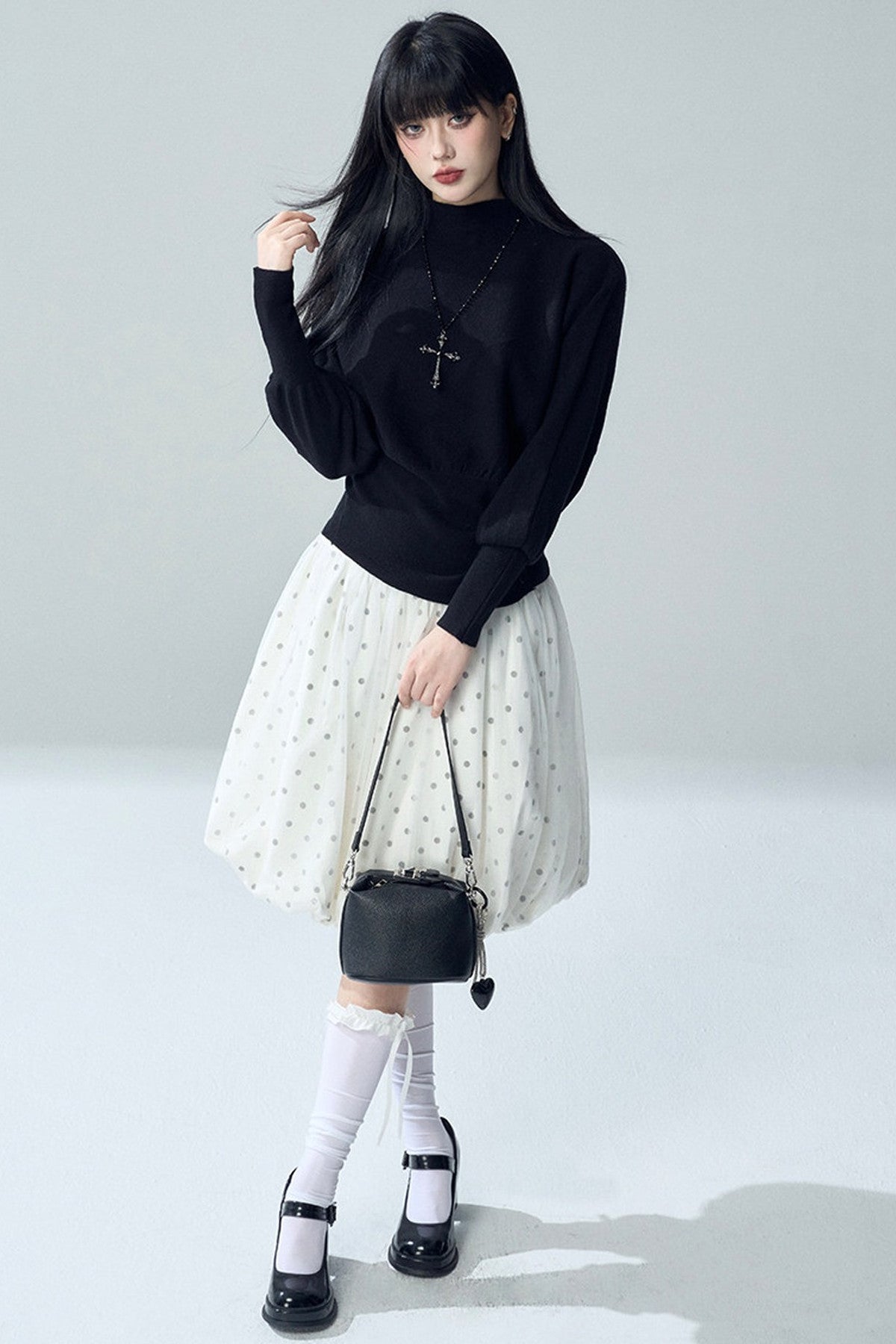 Short Batwing Knit Top
