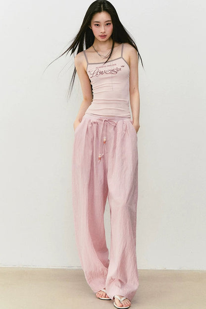 Elastic Waistband Drapey Pants