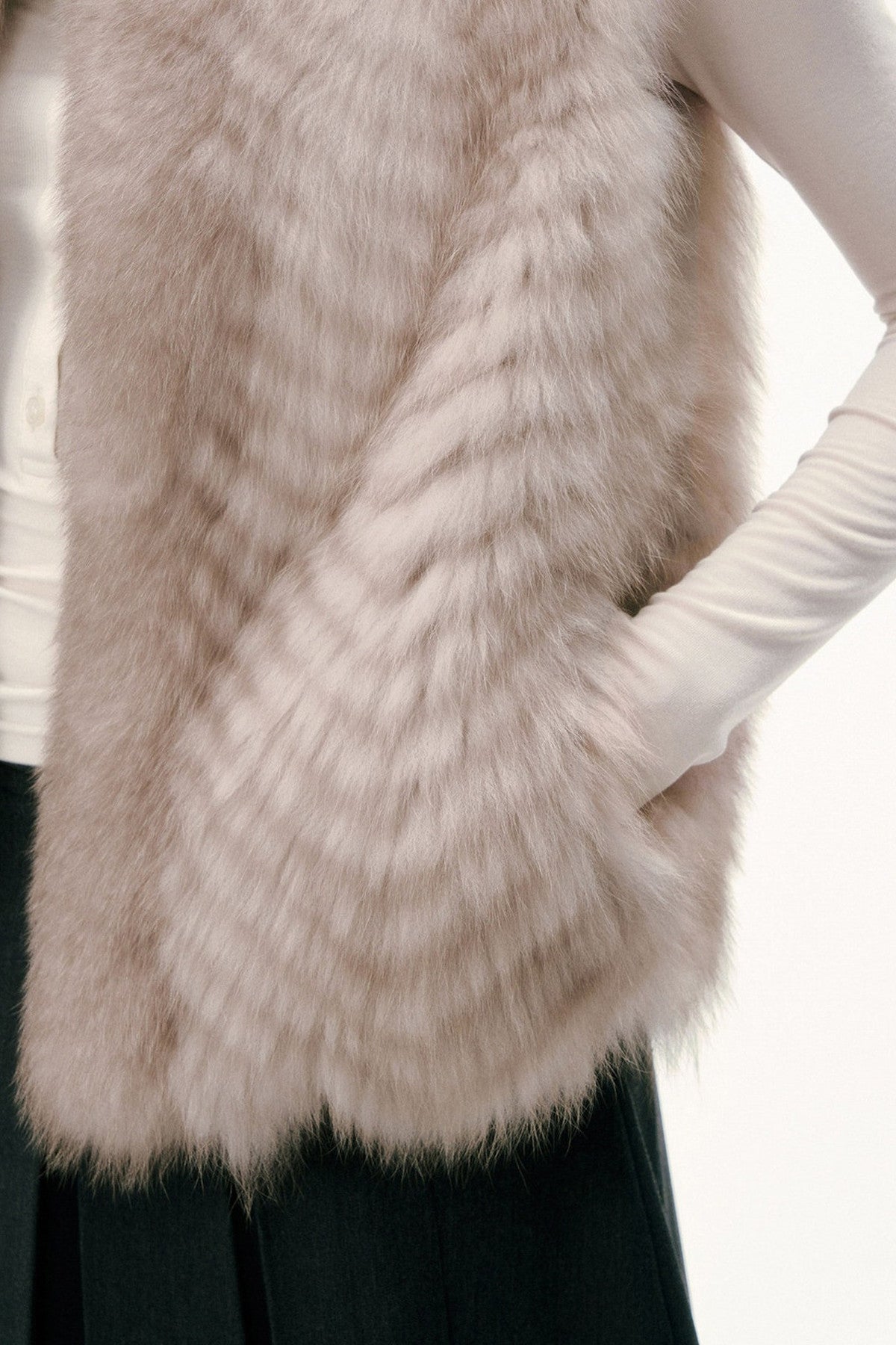Saga Fox Fur Straight Vest