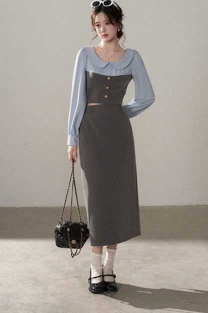 Color-Block Top and Skirt Set-Up