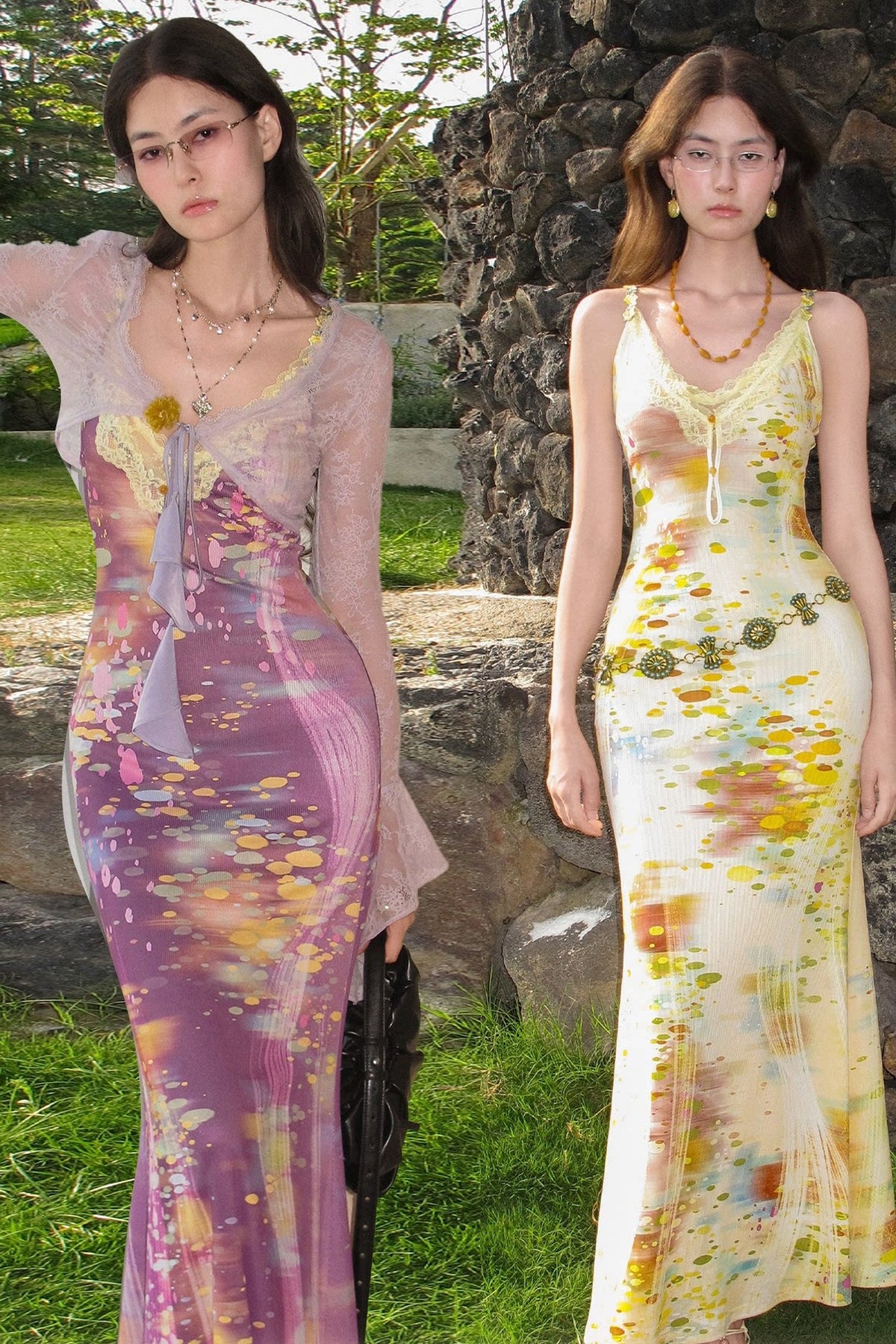 Impressionist Lace Fishtail Dress Set-Up