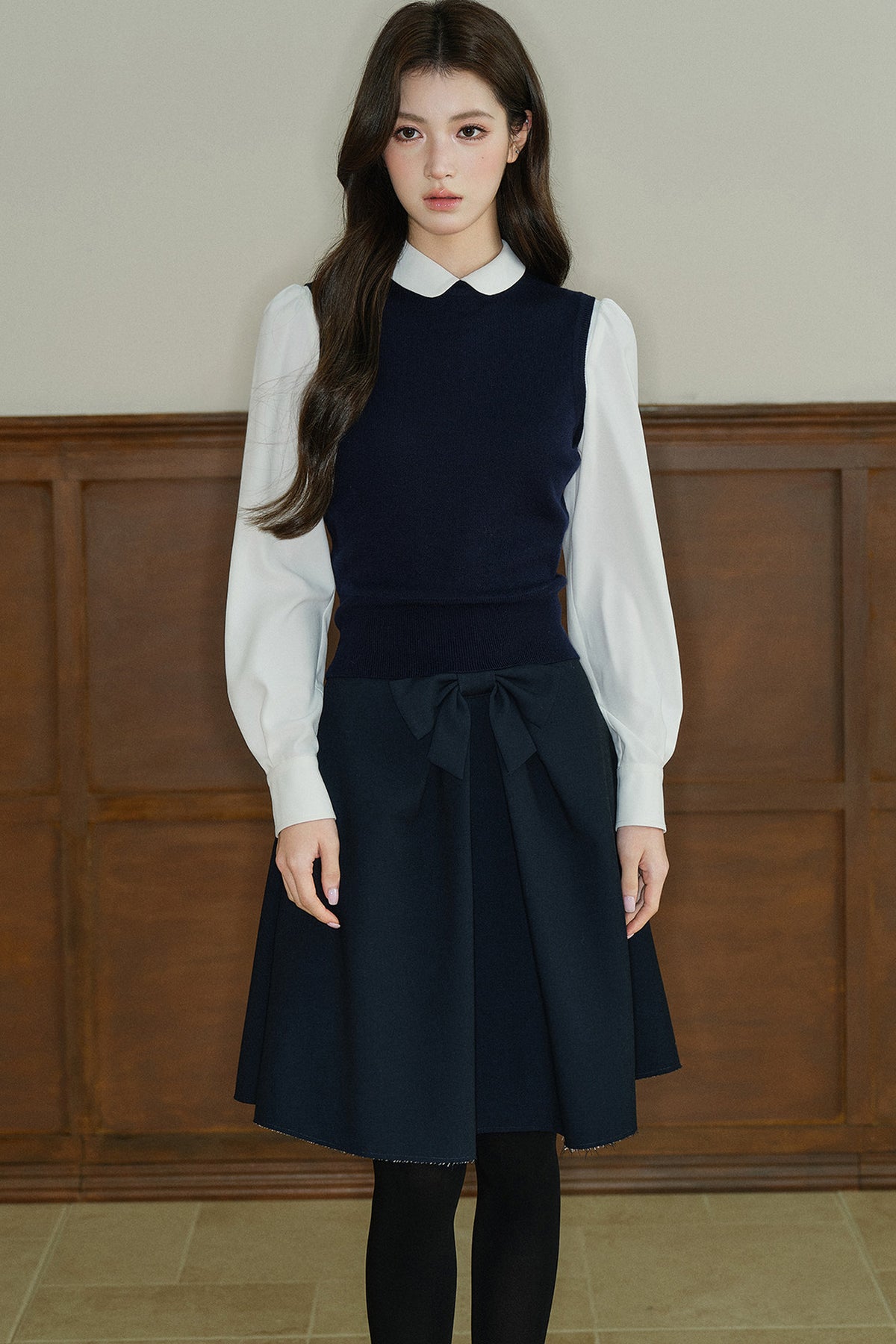 Acetic Acid Doll Collar Long-Sleeved Shirt