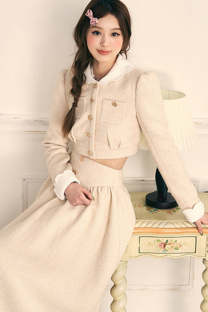 Tweed Jacket and Long Skirt Two-Piece Set
