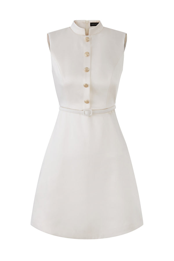 A-Line Stand Collar Dress