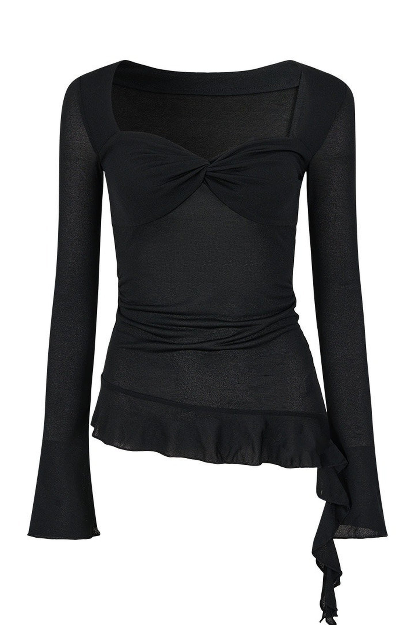 Twist Ruffle Pleated Blouse