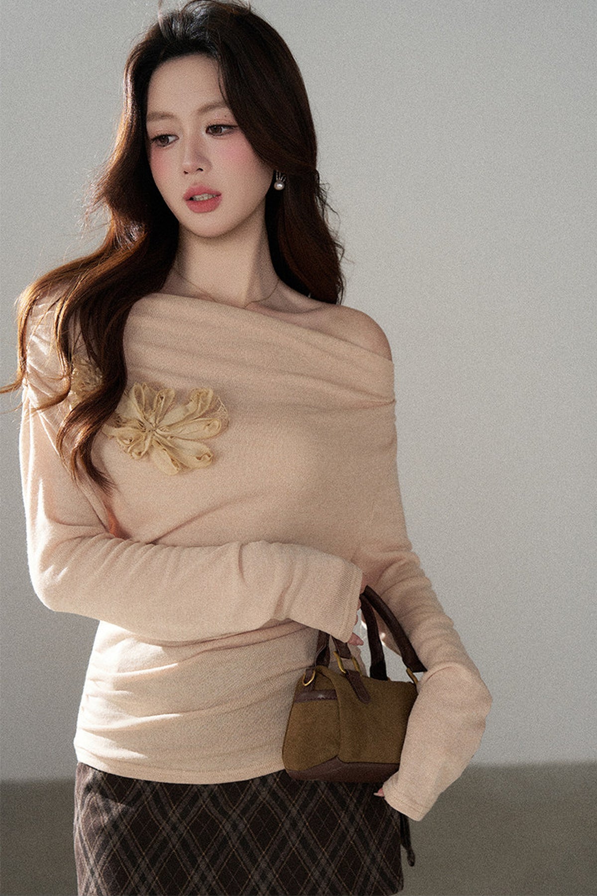 3D Floral Knit Pullover