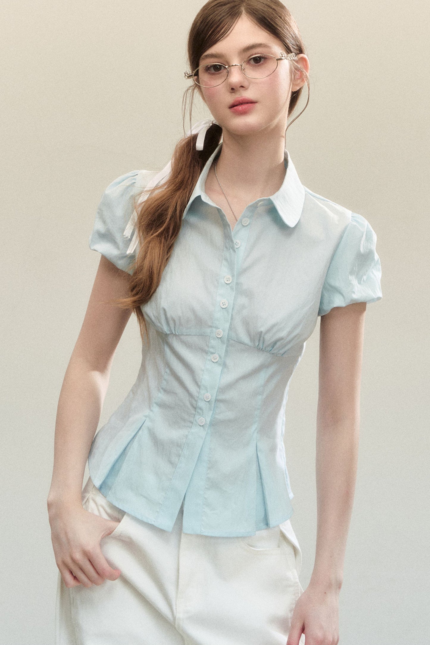 Blue Short-Sleeved Shirt