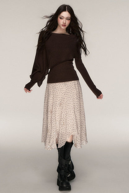 Weiches Windcape-Pullover-Strickoberteil