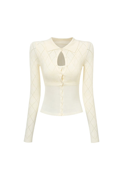 Retro Waist-Slimming Knit Cardigan