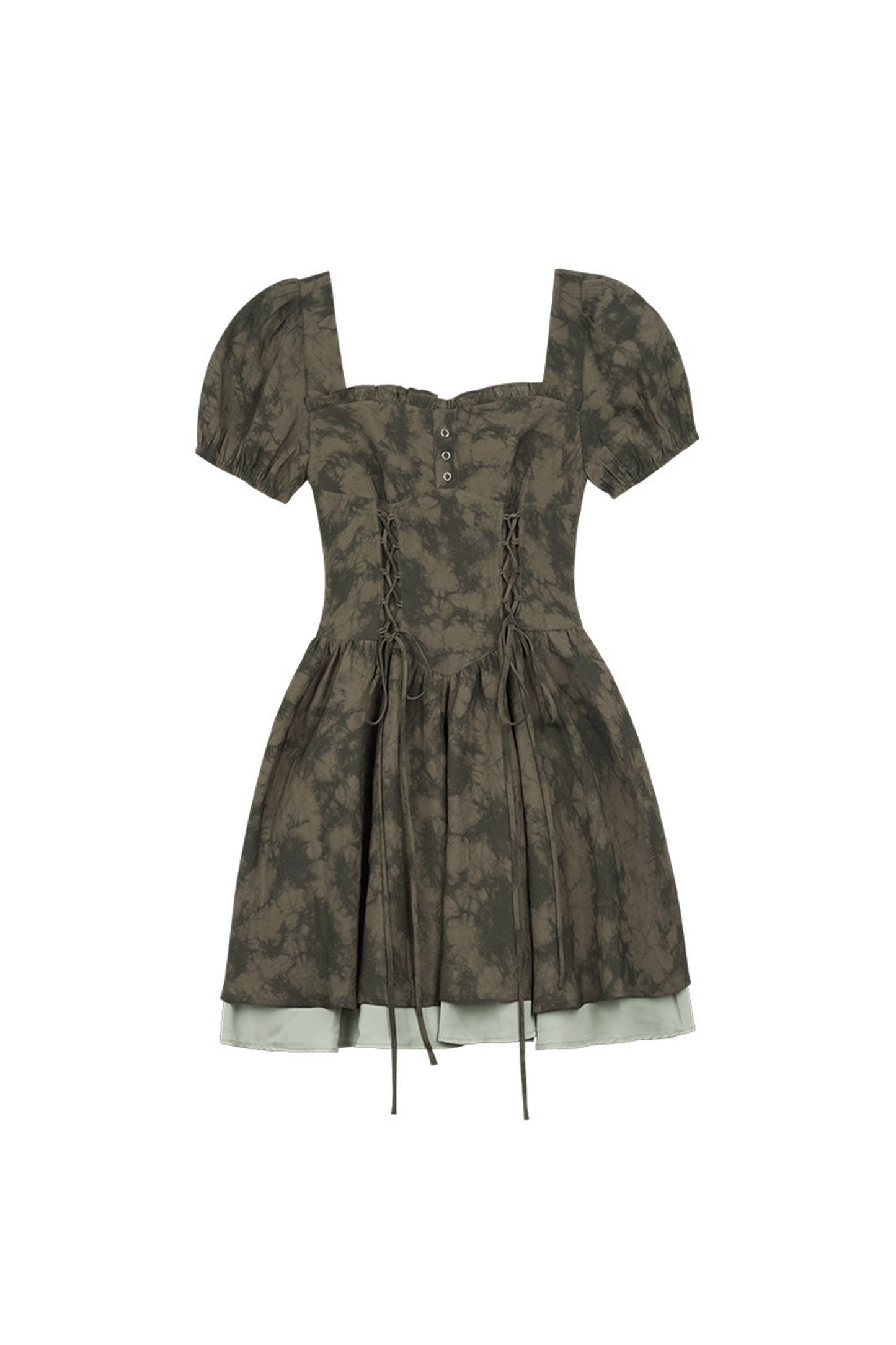 Dark Moss Waist Cincher Dress