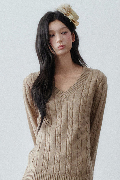 Wool Cable Knit Sweater