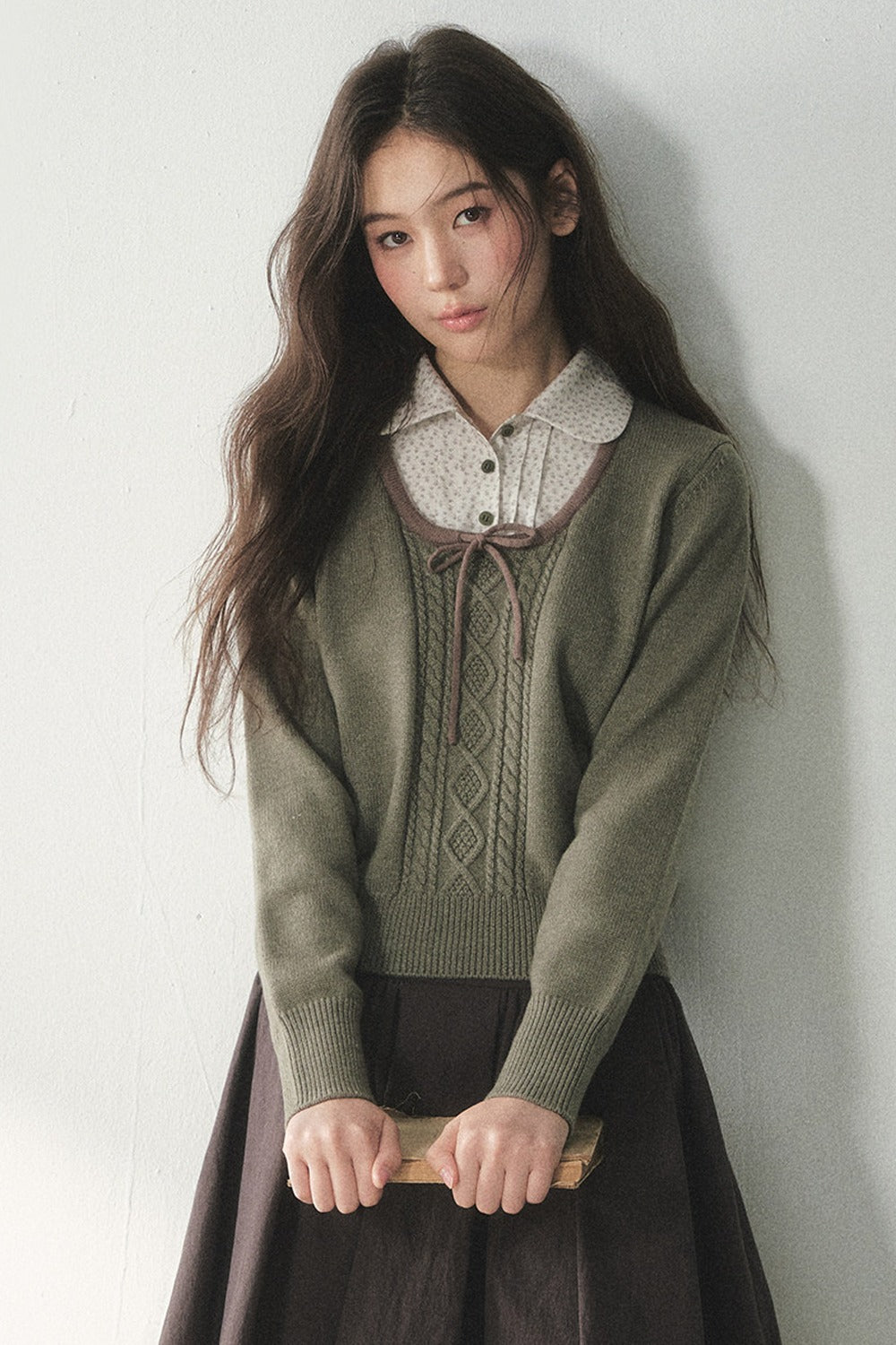 Floral Layered-Look Sweater