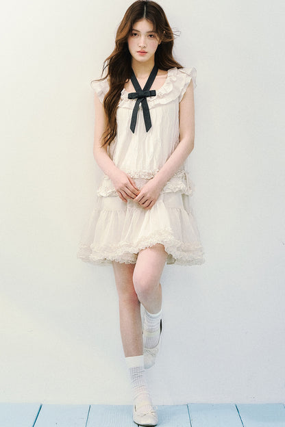 Rose Ruffled A-Line Dress