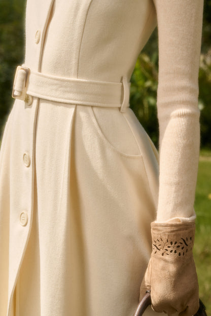 Retro Wool Doll Collar Dress