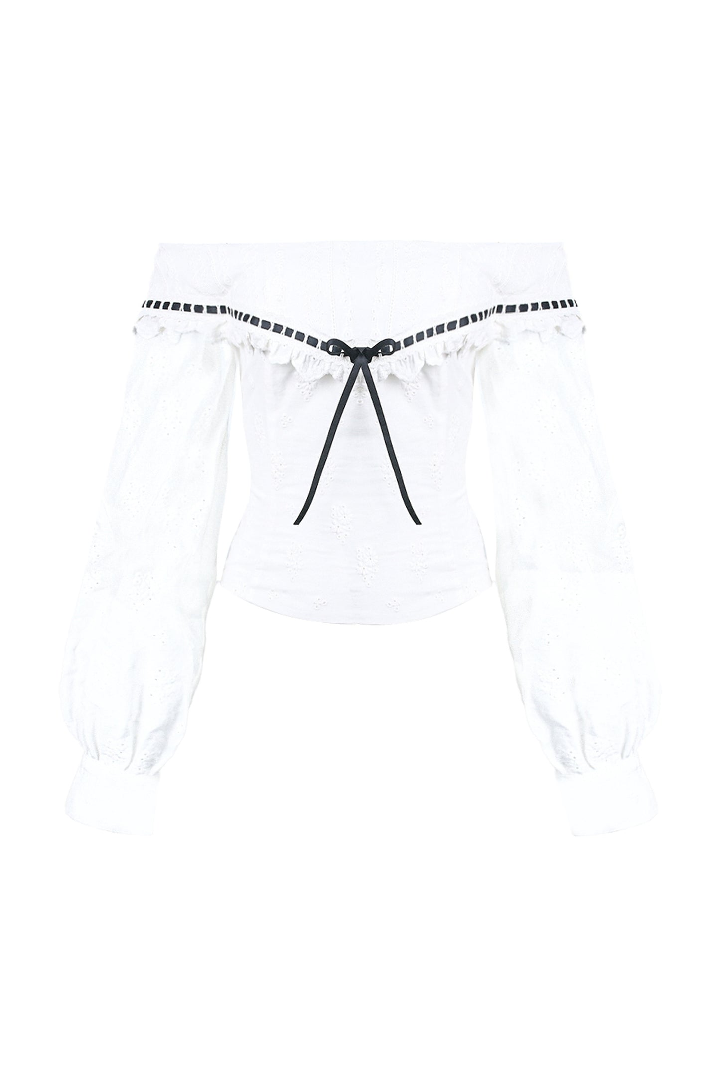 Color-Block Tie Embroidered Top Set-Up