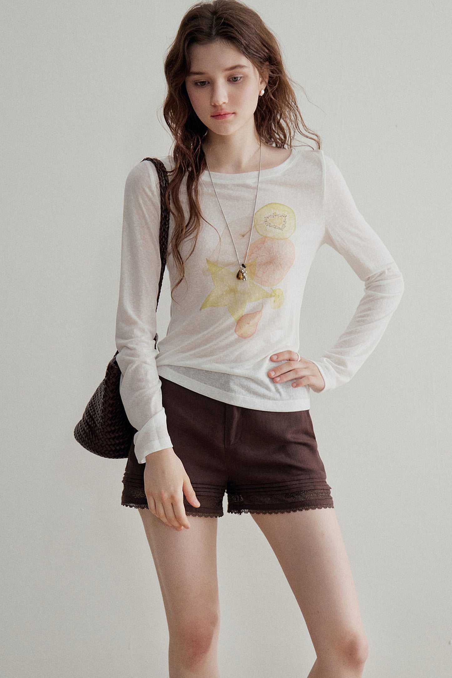 Lyocell Fruit Print Blouse