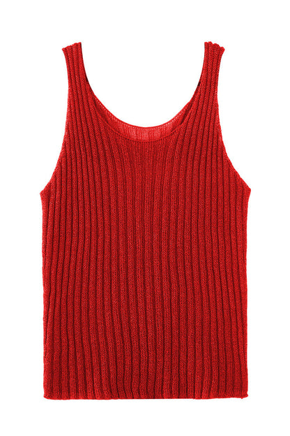 Hollow Ribbed Knit Camisole