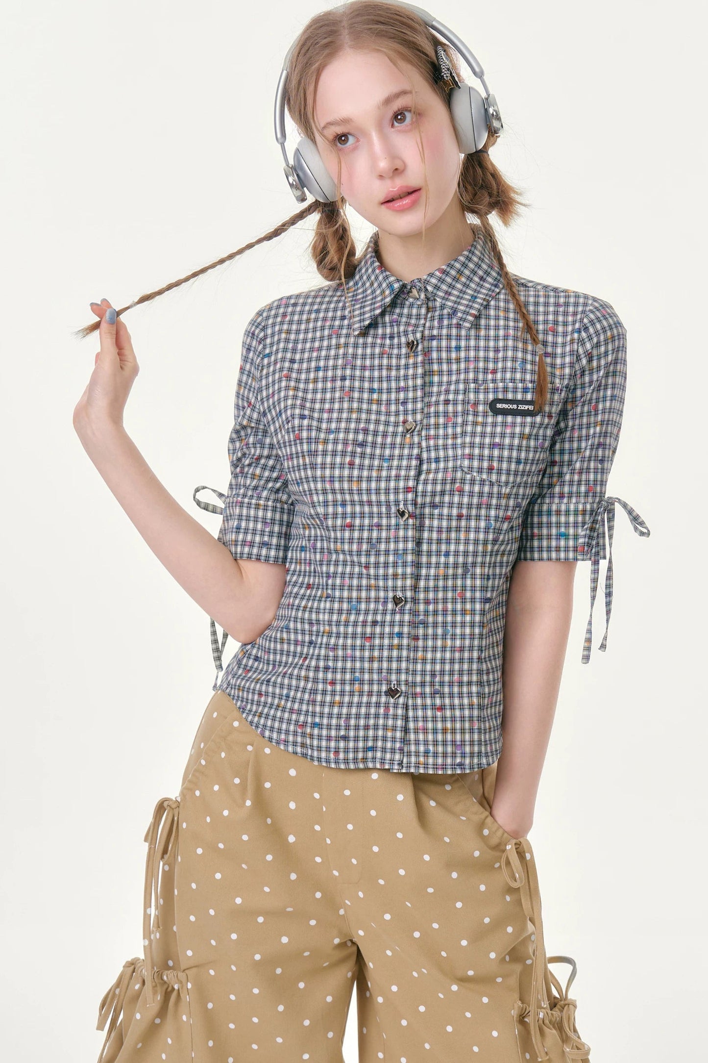 Retro Plaid Summer Blouse