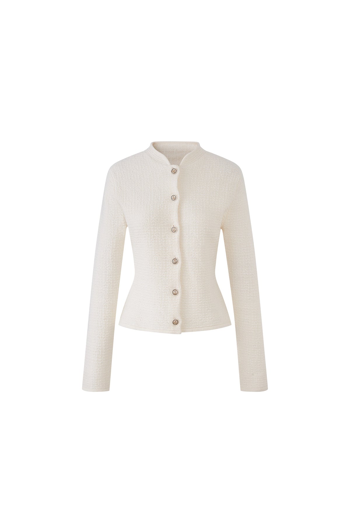 Conjunto de chaqueta y falda de lana texturizada