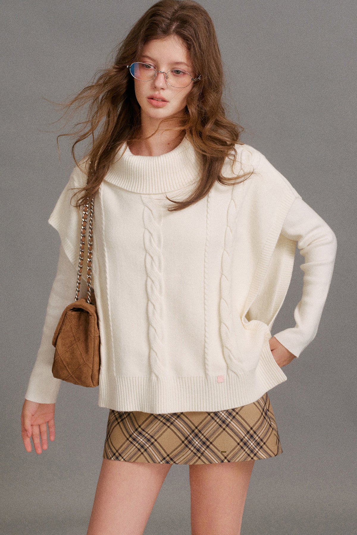 Cable Knit Cape and Top Set