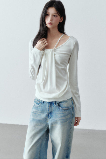 Lyocell Wool Large Round Neck T-shirt