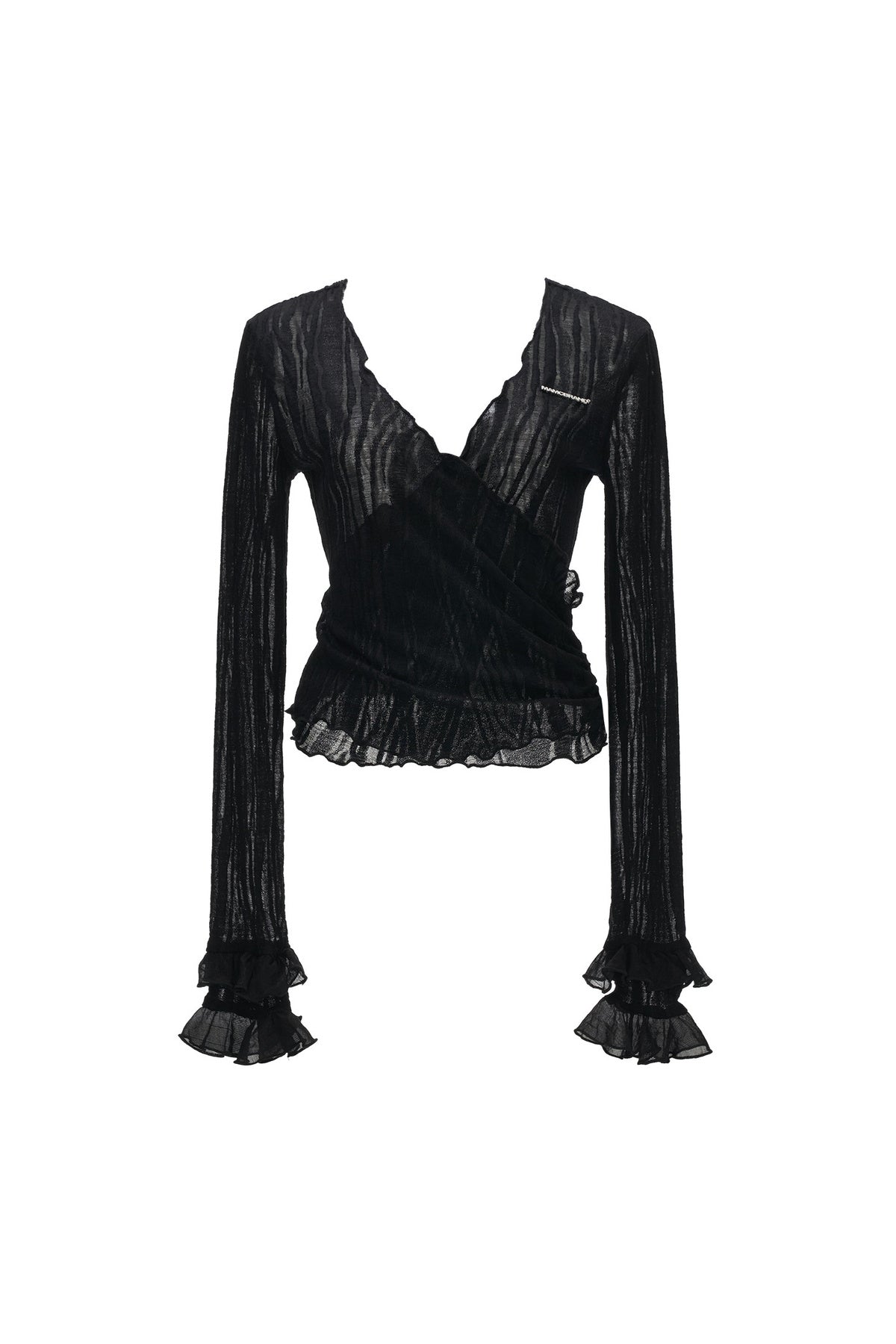 Cardigan cache-cœur croisé à volants