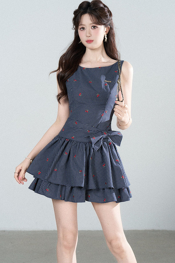 Elegant Plaid Vest Dress