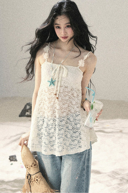 Morning Mist Lace Camisole Top