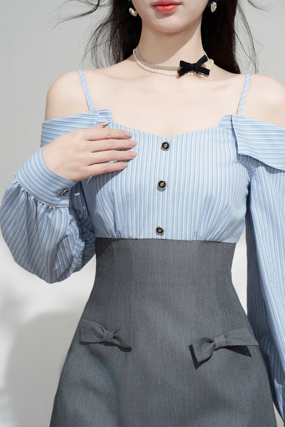 Striped Off-Shoulder Dress