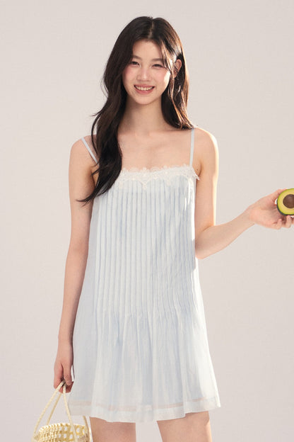 Suspender Dress with Lantern Sleeve Shawl Cardigan Set-Up
