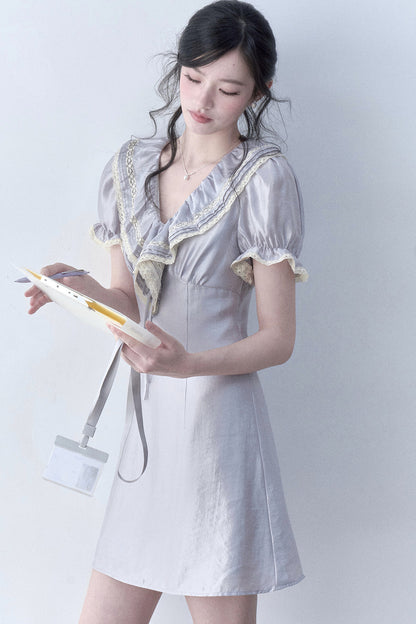 Moonlight Ruffled Puff Sleeve Dress