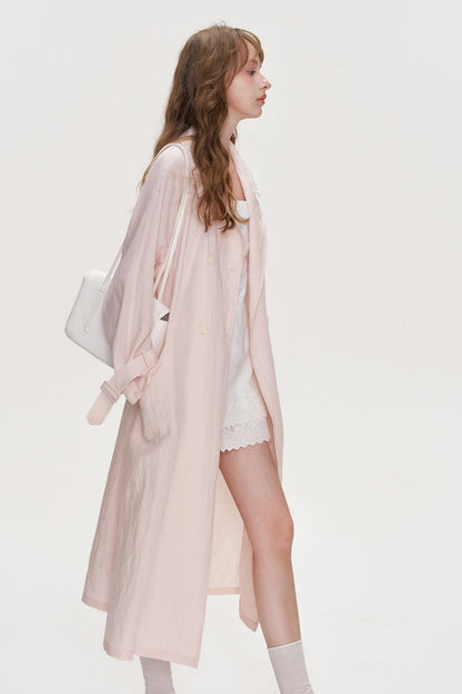 Large Lapel Tie Trench Coat
