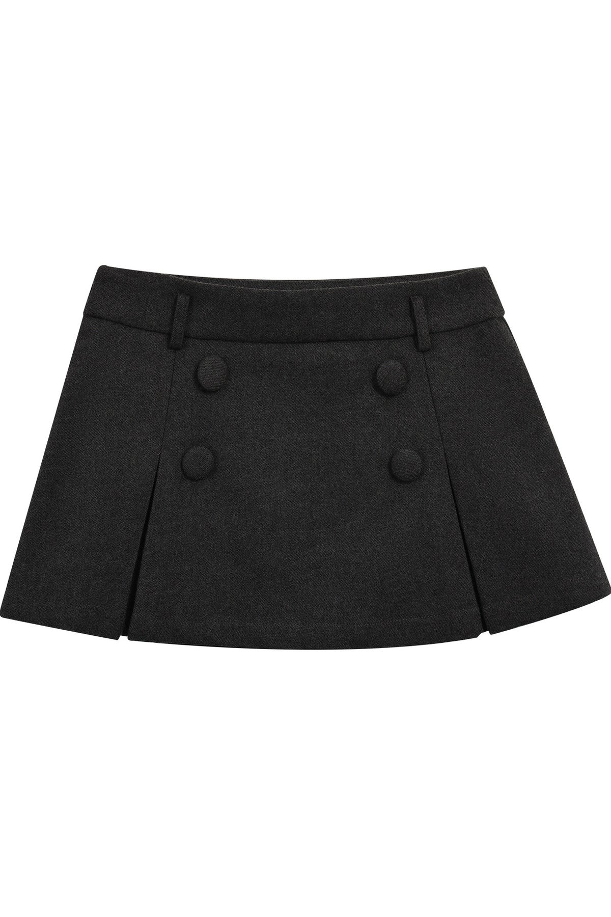 High-Waisted Double-Breasted A-Line Skirt