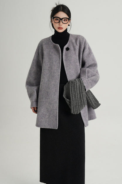 Scarf Collar Double-Sided Wool Coat