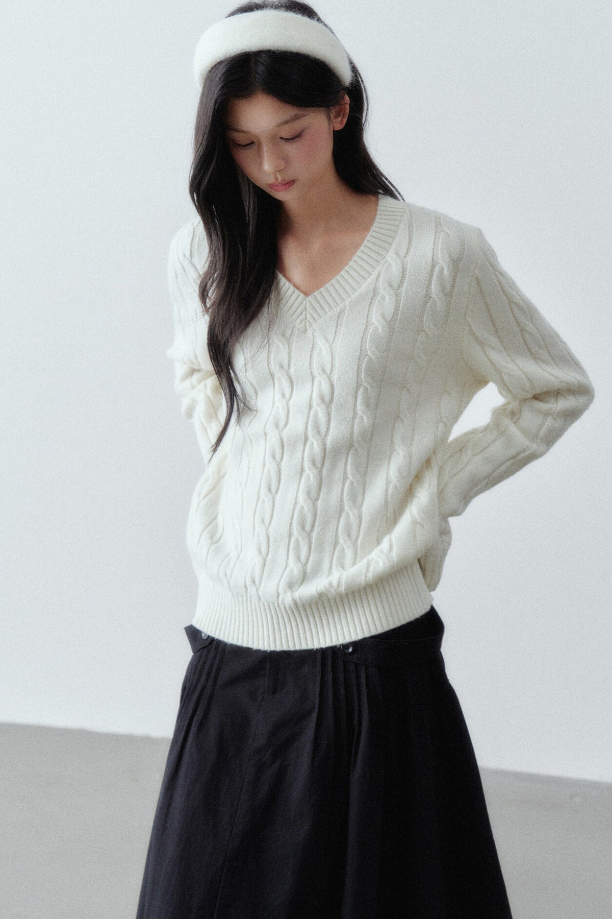 Wool Cable Knit Sweater
