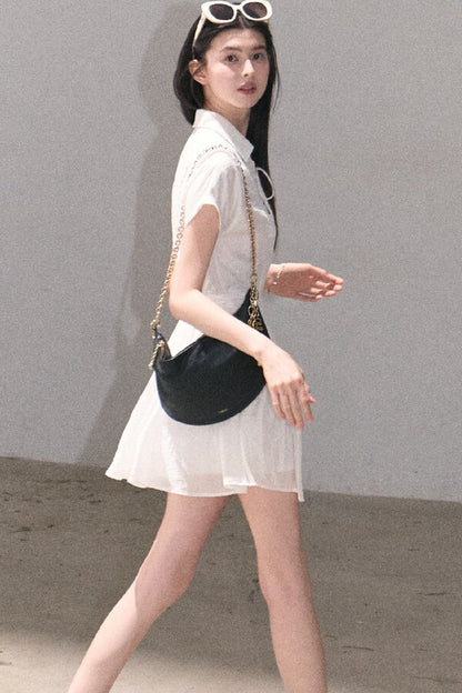 Lyocell Sheer Tie-Up Dress