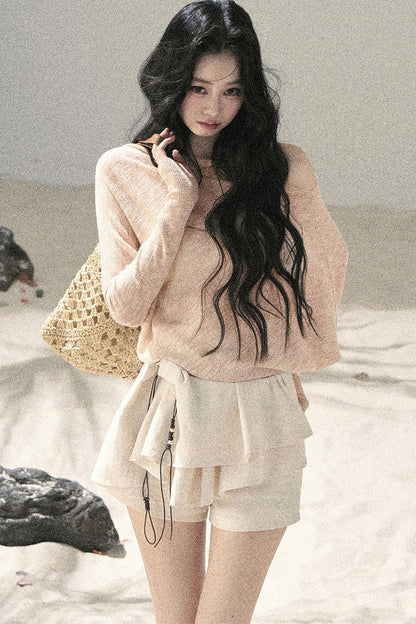 Conjunto de Top Hazy Mist Sin Hombros